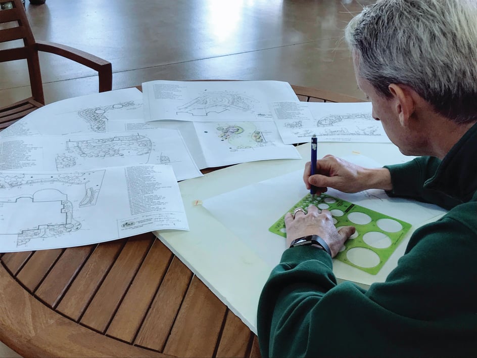 Brian Albini drawing a landscape design