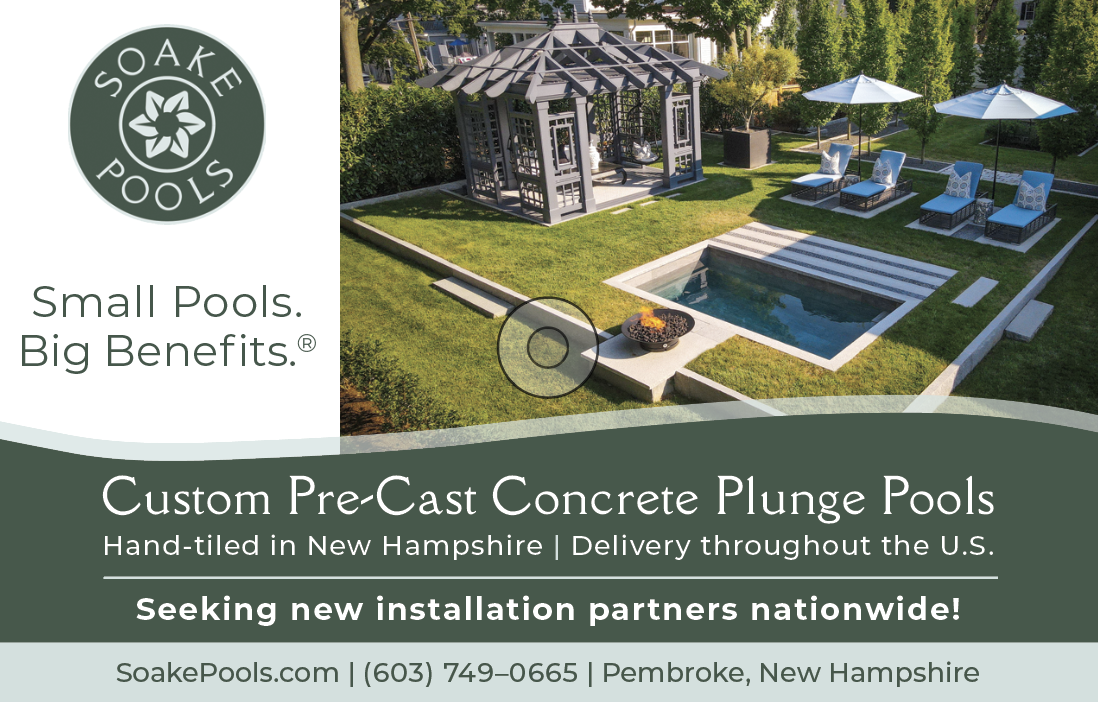Soake Pools features custom pre-cast concrete plunge pools that are hand-tiled in New Hampshire. They offer delivery throughout the United States.