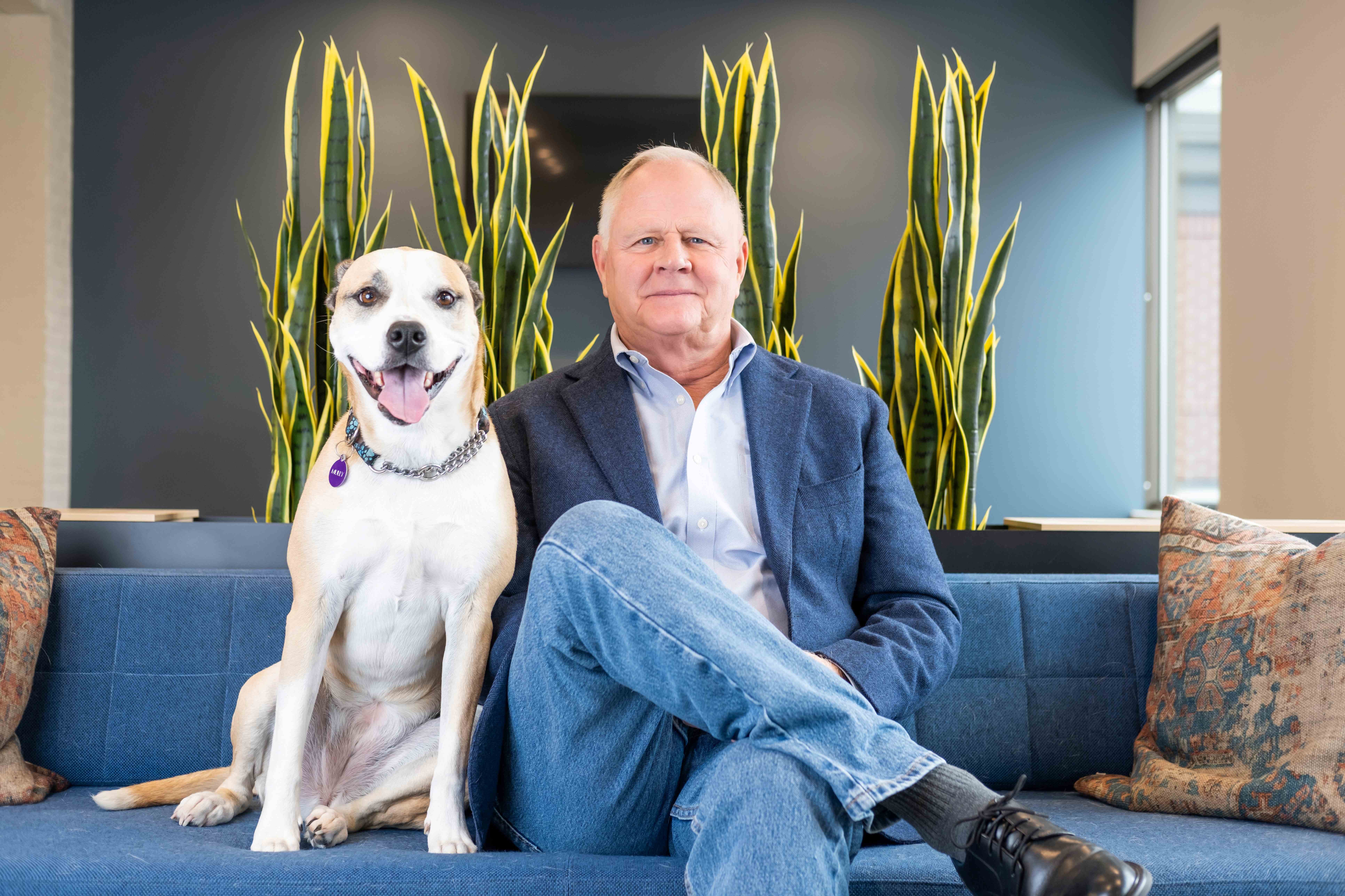Kris Kiser and his dog Mulligan