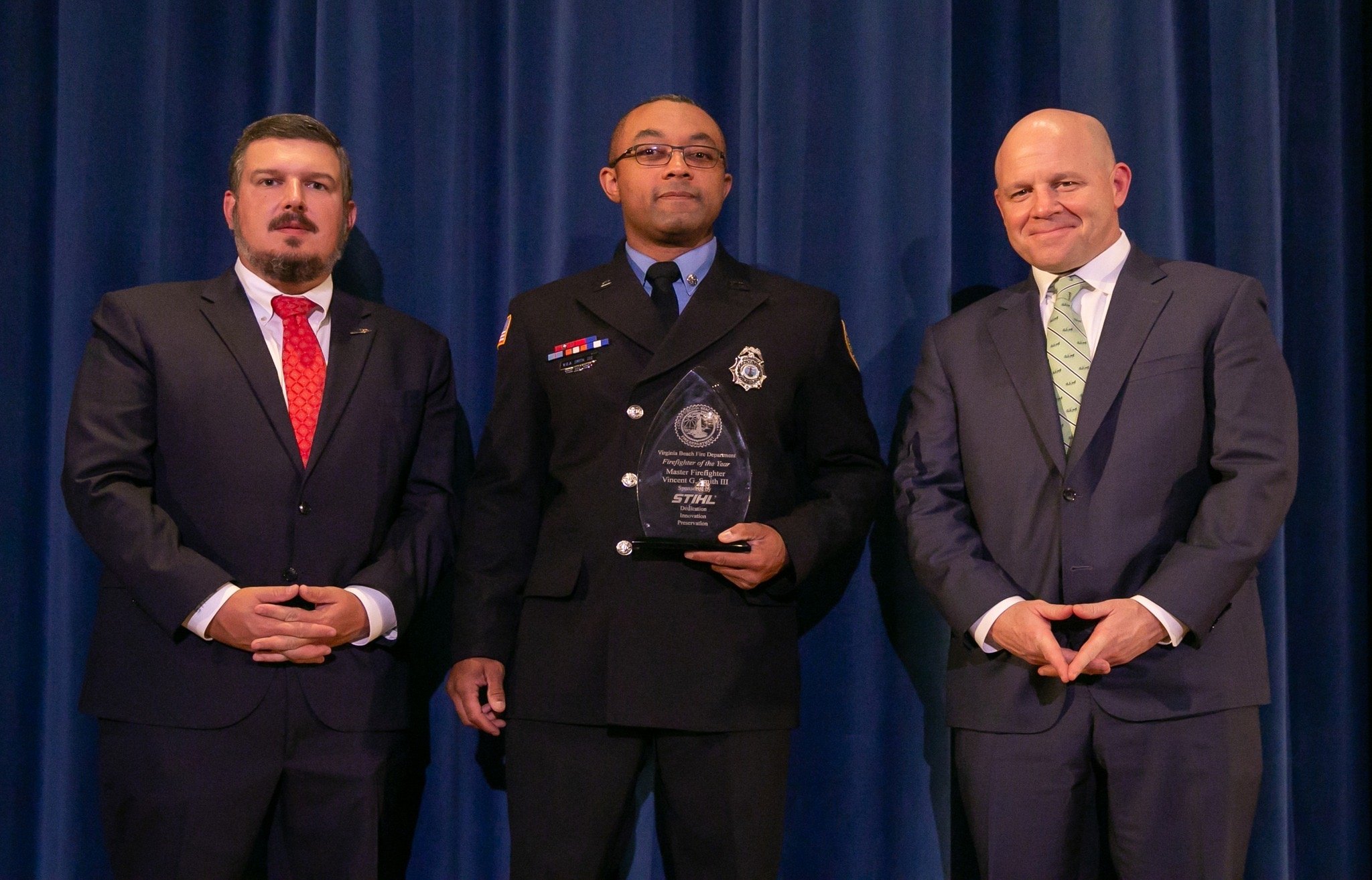 VIRGINIA BEACH FIRE DEPARTMENT AWARDS 2022 FIREFIGHTER OF THE YEAR TO VINCENT G SMITH III