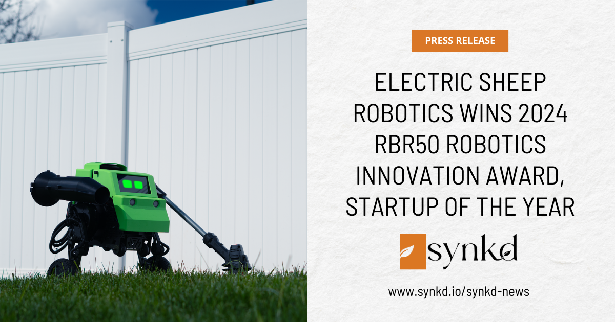 Electric Sheep Robotics Wins 2024 RBR50 Robotics Innovation Award, Startup of the Year. Read more about it here.