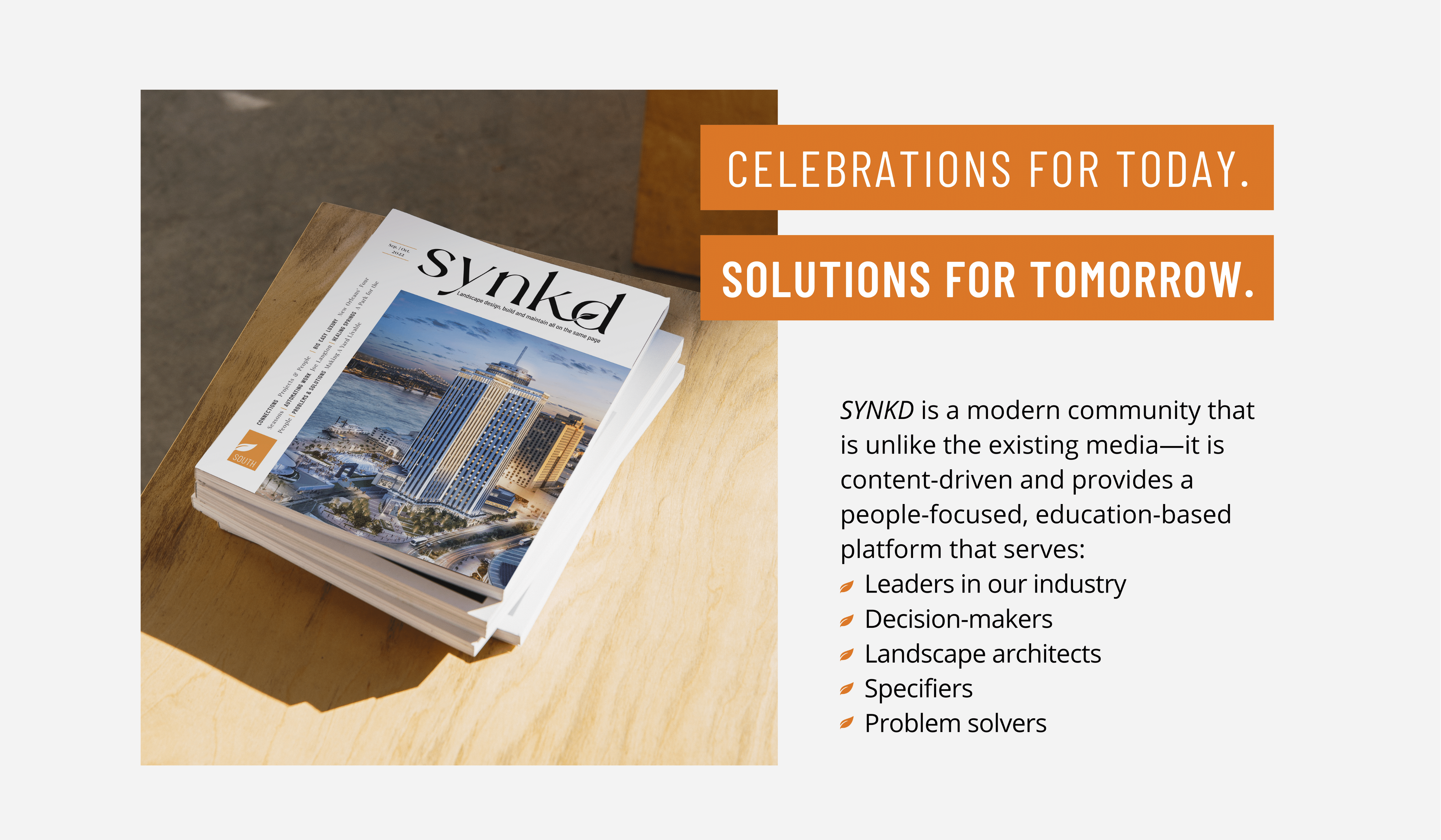 Celebration for Today. Solutions for Tomorrow. Celebration for Today. Solutions for Tomorrow.
